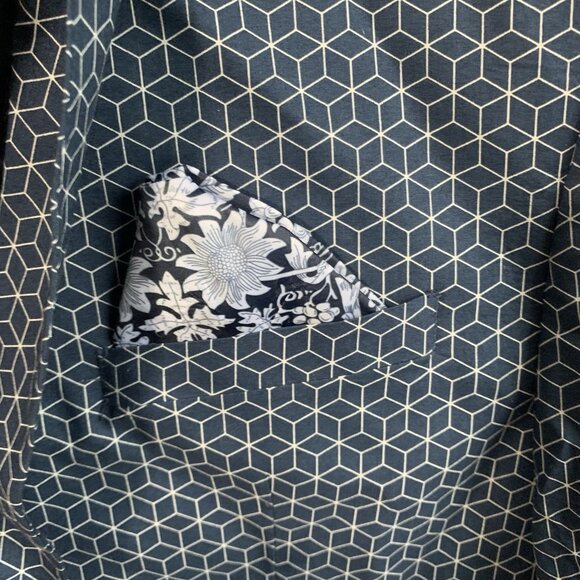 NEW Linea Uomo 46L Blue White Striped Cotton 2 Button Jacket Sport Blazer - Picture 8 of 13